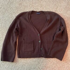 GAP Brown Pocket Cardigan Sweater